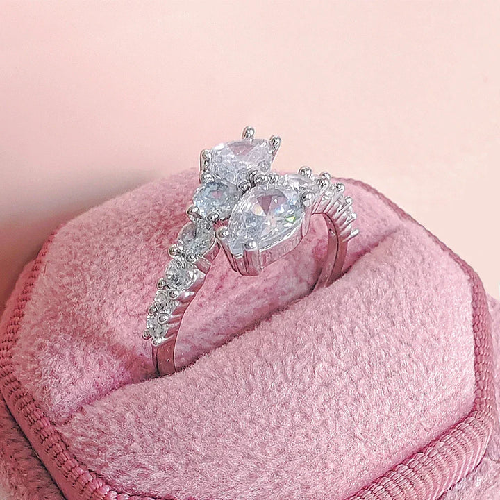 Adjustable Cubic Zirconia Cocktail Ring Valentine Gift 2026 Sparkling Prong Setting