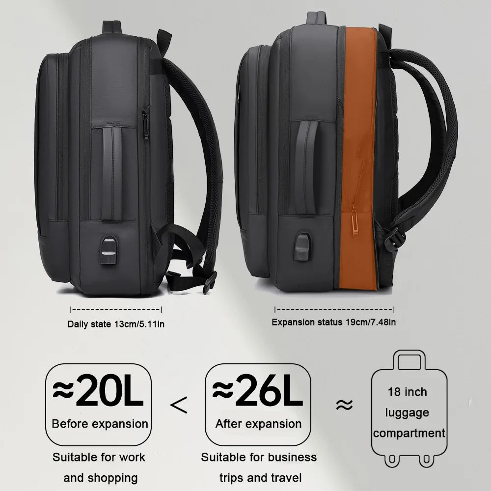 Travel Backpack Expandable Unisex Laptop And Business Style Fall 2026 Travel Companion