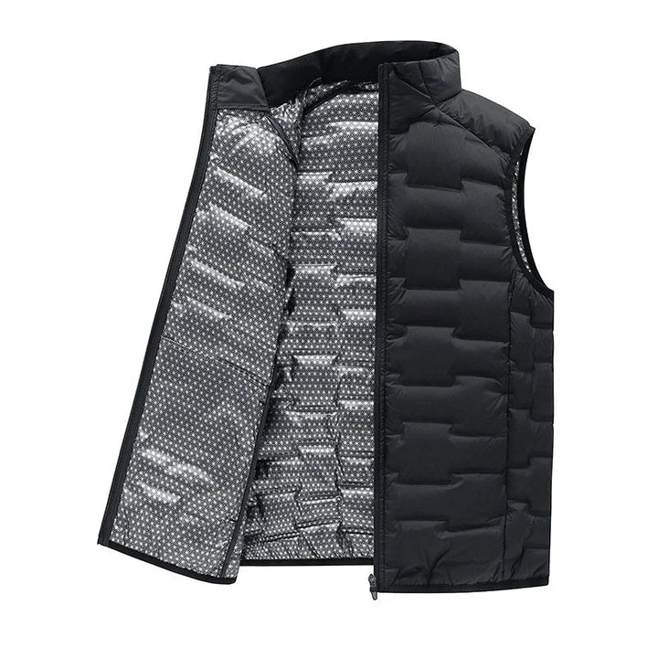 Warm Cozy Men’s Down Vest - Stand Collar, Duck Down, Winter