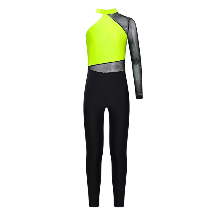 Stretchy Girls Unitard – Long Sleeve, Snakeskin, Polyester, Nylon, Elastane, For Ballet, Rhythmic Gymnastics