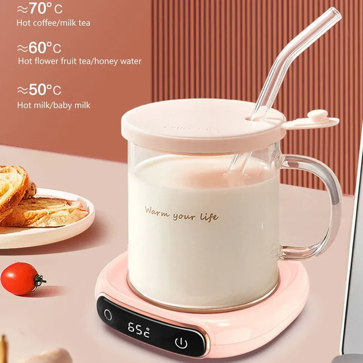 Portable USB Cup Warmer 3 Gear Smart Coffee Mug Heating Coaster for Tea and Milk
