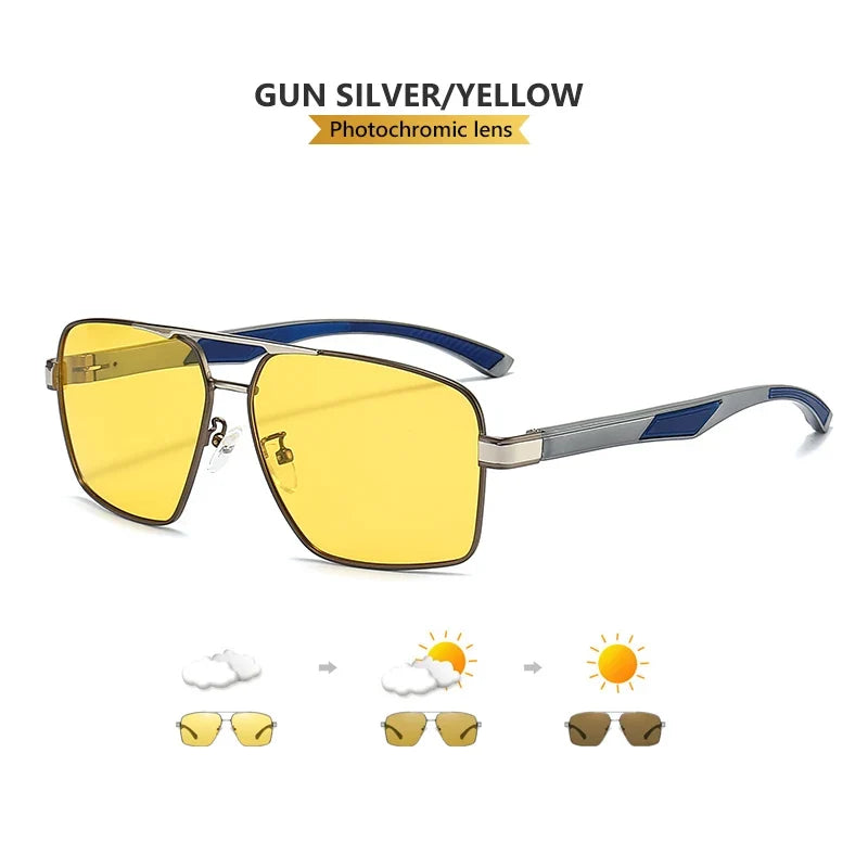 Photochromic Sunglasses Polarized Aviator UV400 Driving Glasses Night Vision Anti-Glare Fall 2026 Trend