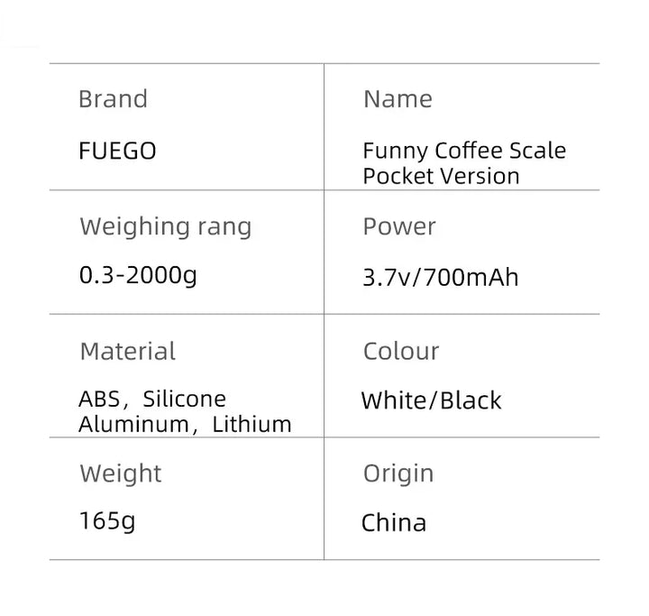 Coffee Scale Rechargeable Digital 0.1g Precision With Timer