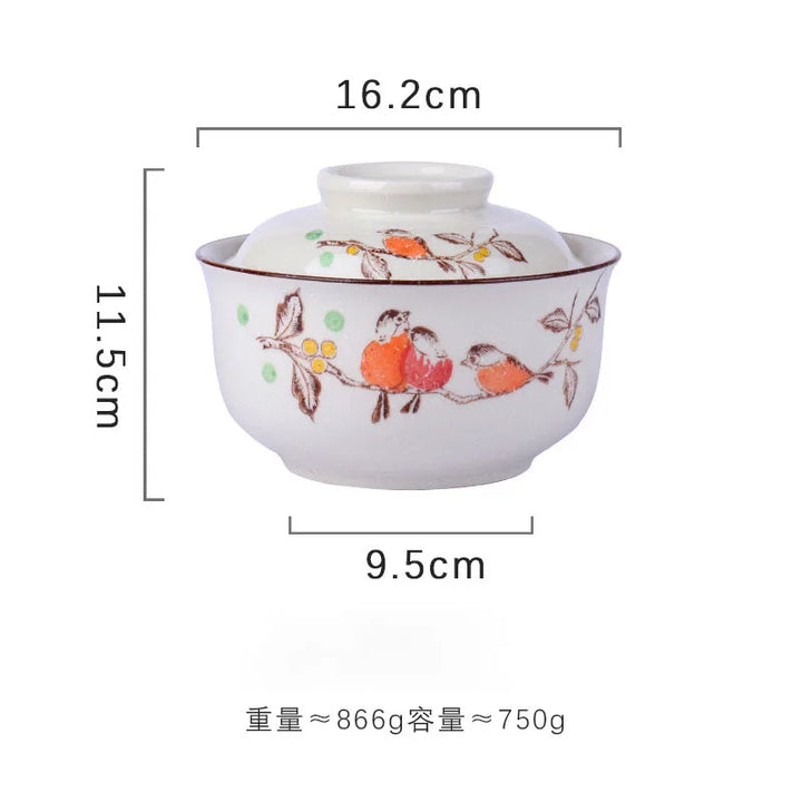 Instant Ramen Bowl With Lid Porcelain Large Capacity