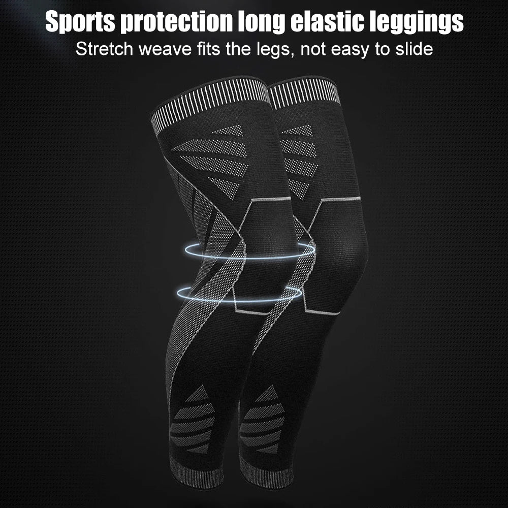 Full Leg Compression Sleeve Long Knee Support for Cycling Hiking Basketball – Pair 2026