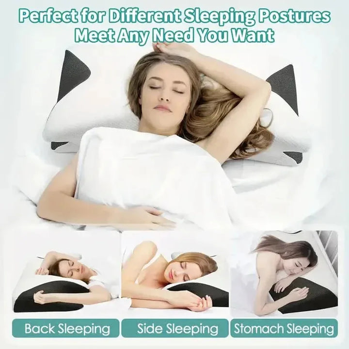 Memory Foam Cervical Neck Pillow Orthopaedic Slow Rebound Support for Sleep &amp; Relaxation