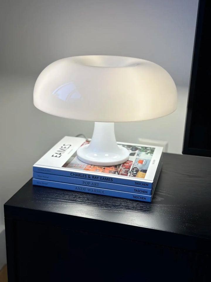 Japandi LED Mushroom Table Lamp Ivory Minimalist Bedside Lighting