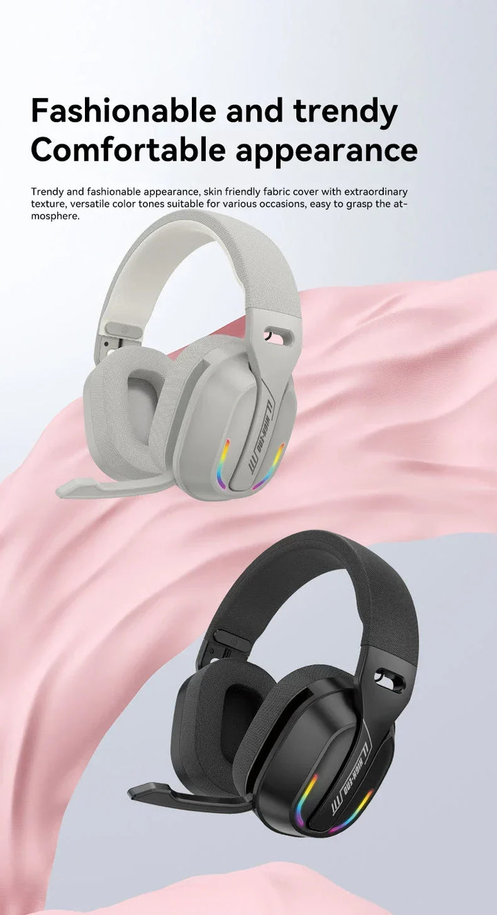 Gaming Headset Bluetooth 5.4 Wireless RGB Low Latency