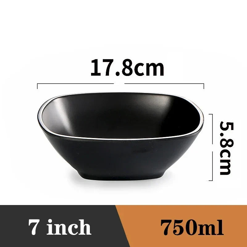 Ramen Bowl Black Plastic Japanese Style Noodle Bowl