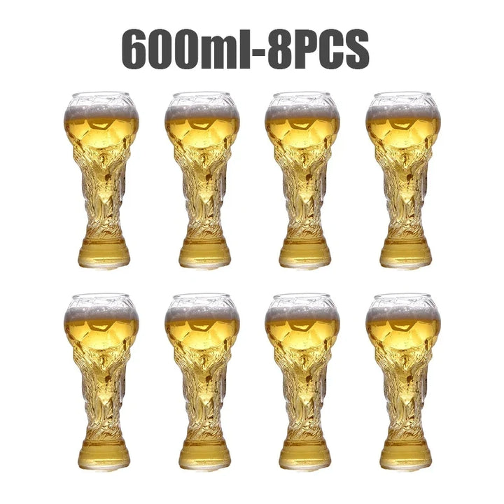 Beer Glass Cup Soccer Themed Premium Trophy Style For Man Cave Decor Fall 2026 Gift For Football Fans