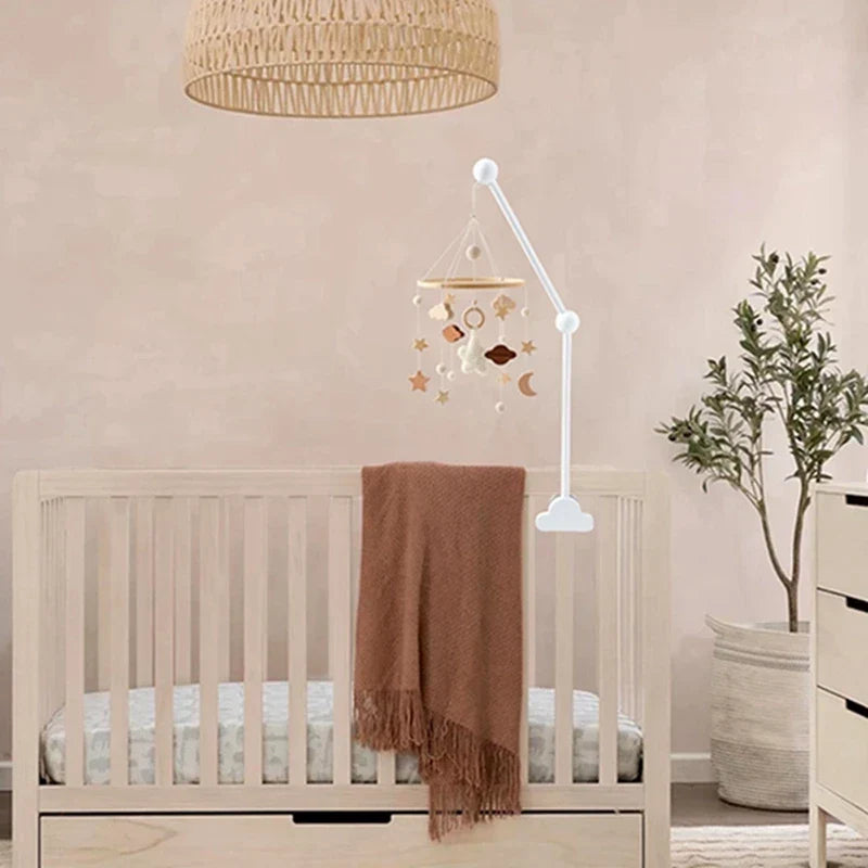 Wooden Crib Mobile Bracket Newborn Sensory Toys Soothing