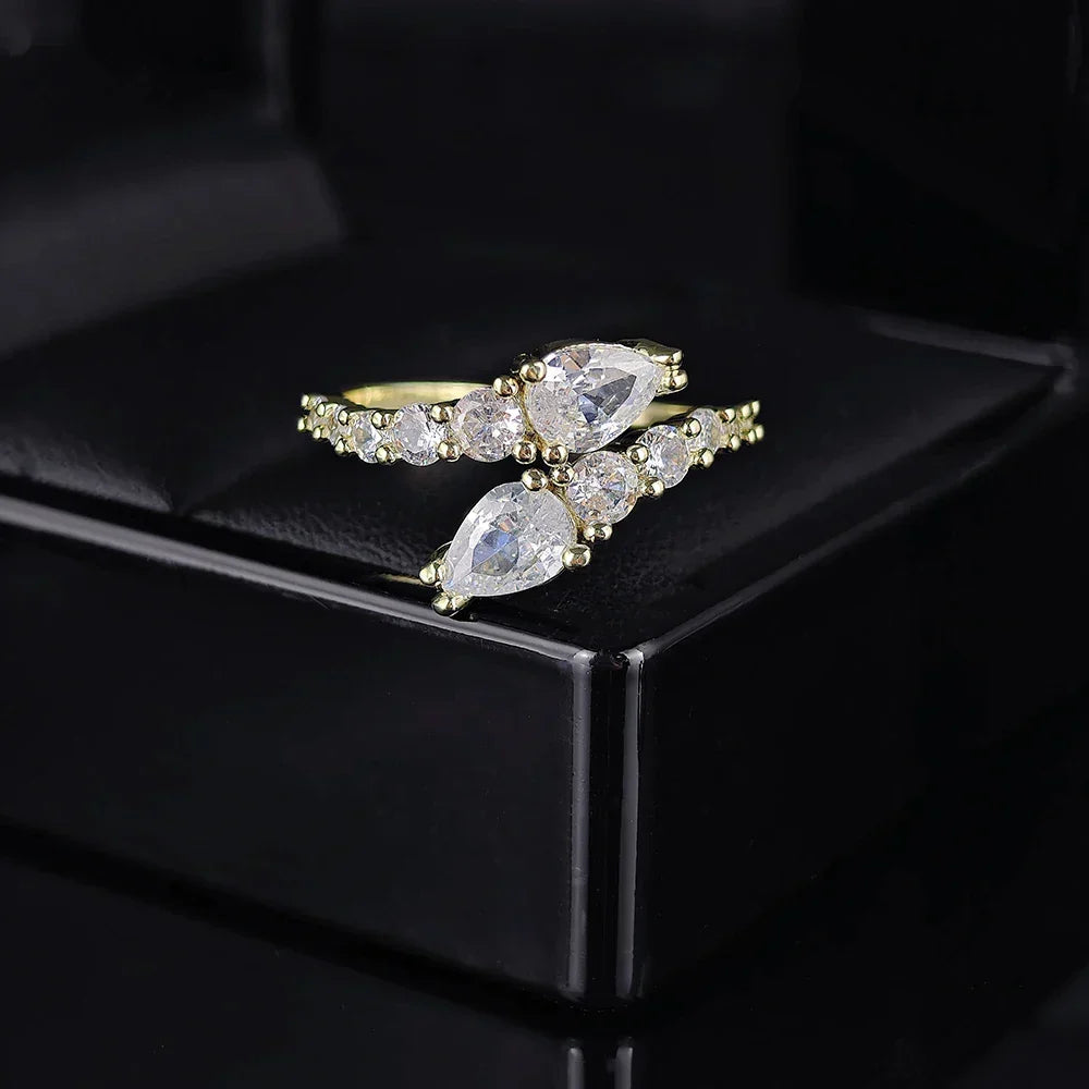 Adjustable Cubic Zirconia Cocktail Ring Valentine Gift 2026 Sparkling Prong Setting