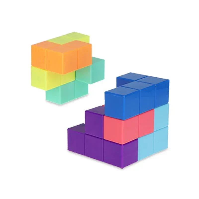 3D Magnetic Building Blocks Set with 54 Guide Cards, Eco-Friendly Magnetic Tiles for Kids Age 6 and Up, 7-Piece Puzzle Cube