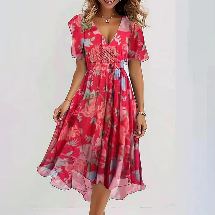 Sexy Deep V-neck Print Women&