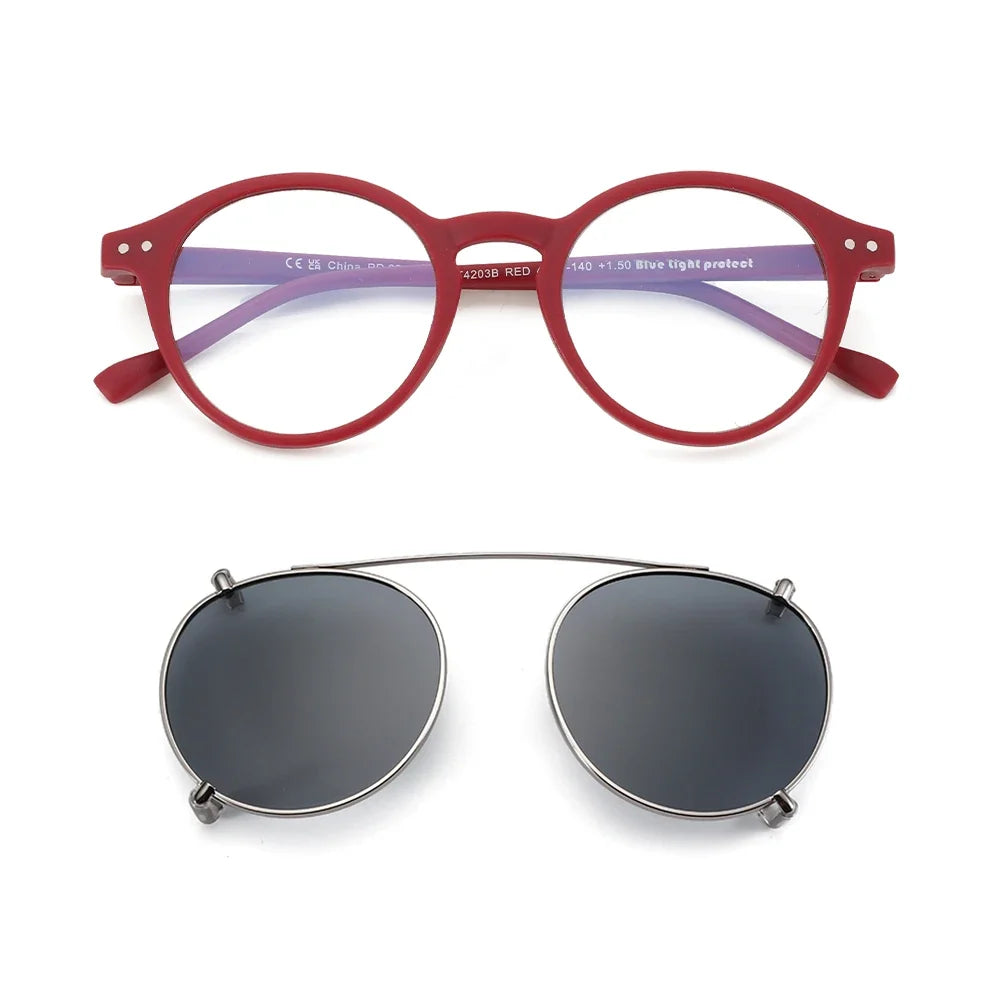 Clip On Sunglasses Retro Round Frames Anti Blue Light Polarizing Clip Ons Summer 2026