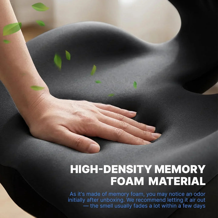 Memory Foam Seat Cushion – Ergonomic Lumbar Support for Office Chair and Car, Stress Relief