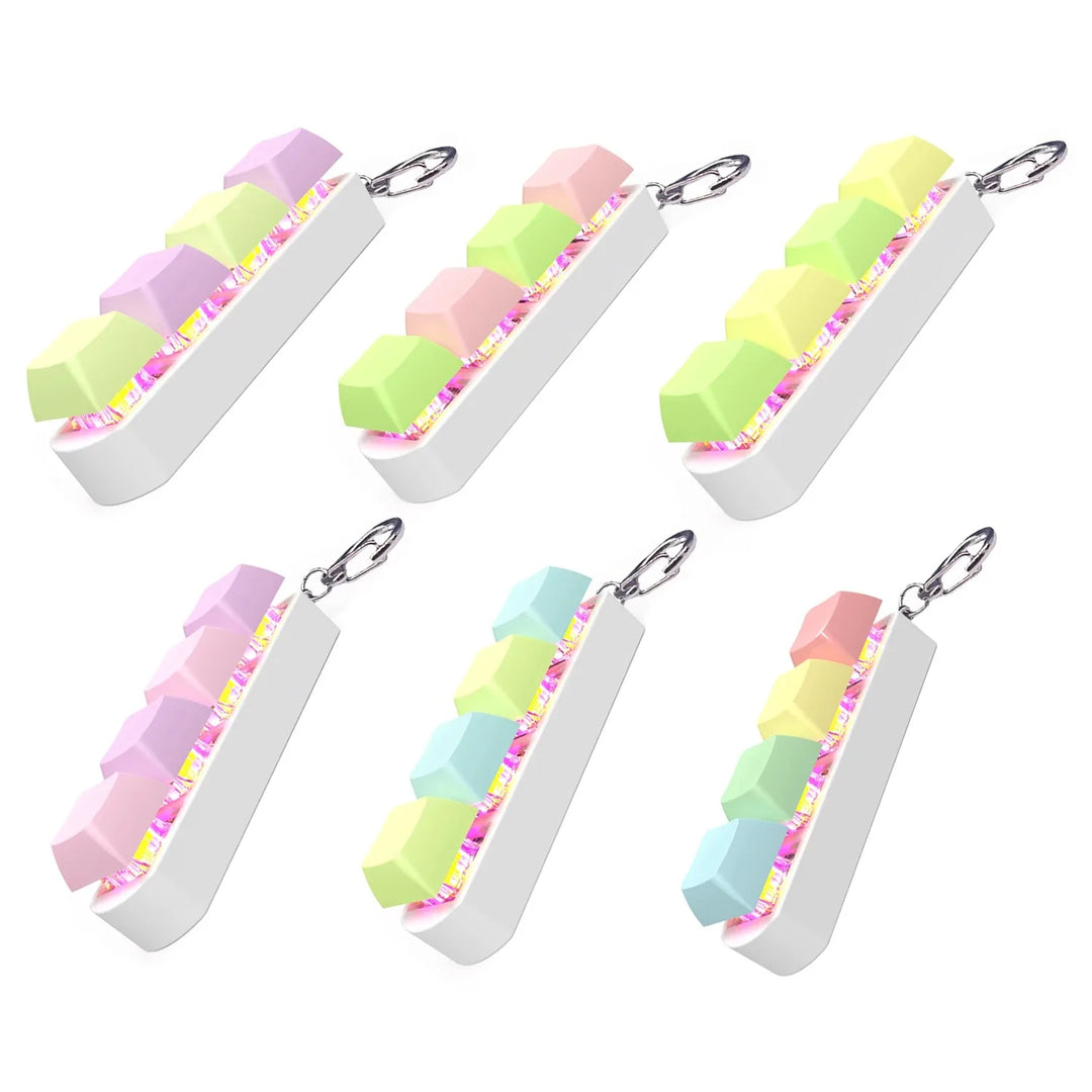 Keyboard Fidget Toy LED Keychain 4 In 1 Stress Relief