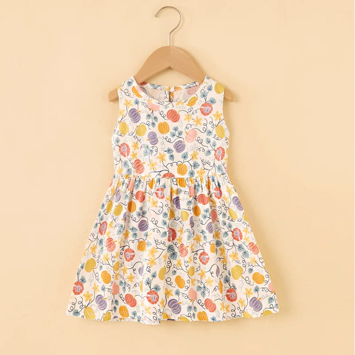 Soft girls’ dress - sleeveless a-line, assorted prints and patterns, cotton, for summer wear