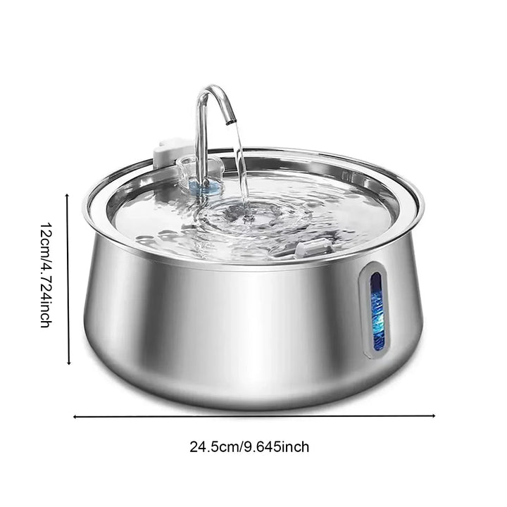 Stainless Steel Cat Water Fountain 4L - Automatic Multi-Layer Filtration Pet Drinking Dispenser