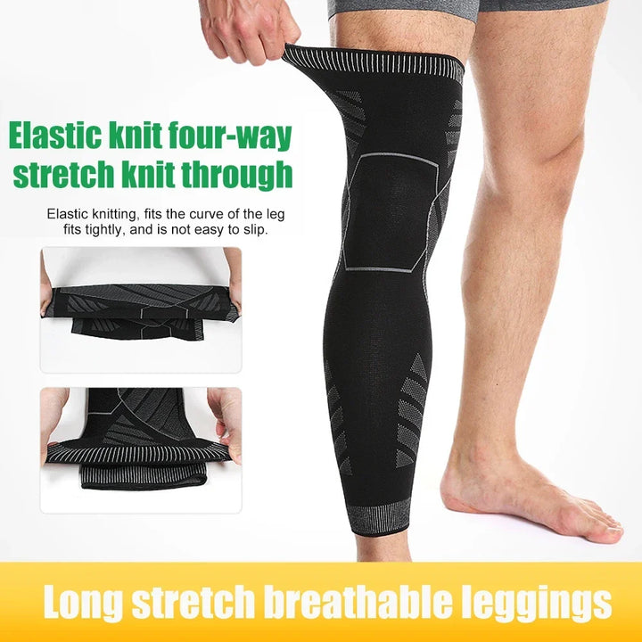 Full Leg Compression Sleeve Long Knee Support for Cycling Hiking Basketball – Pair 2026