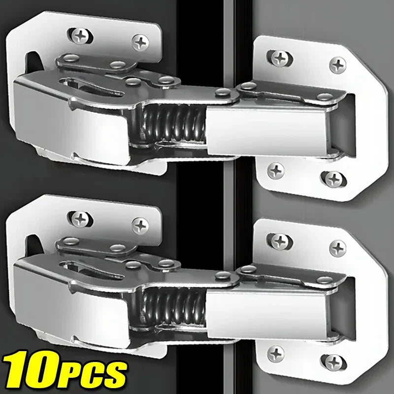 Stainless Steel Cabinet Hinges 90 Degree No-Drilling for Kitchen Furniture 10PCS
