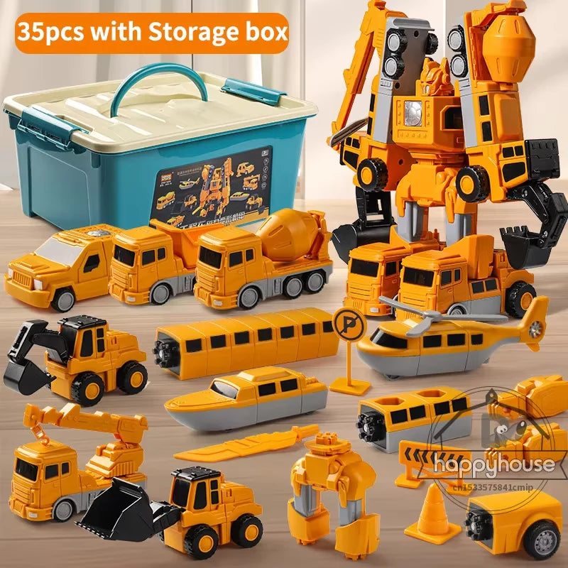 Magnetic Building Blocks Set - Transforming Robot Car Toy for Toddlers, STEM Learning Toy, Fall 2025 Gift Idea