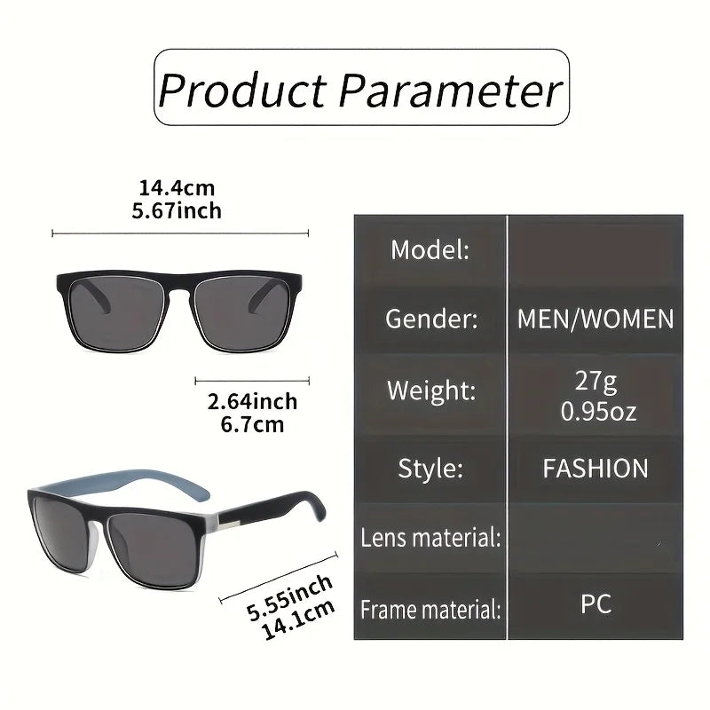 Polarized Sunglasses Three Pack Square Gradient Frames UV400 Anti Glare For Summer Travel Gift