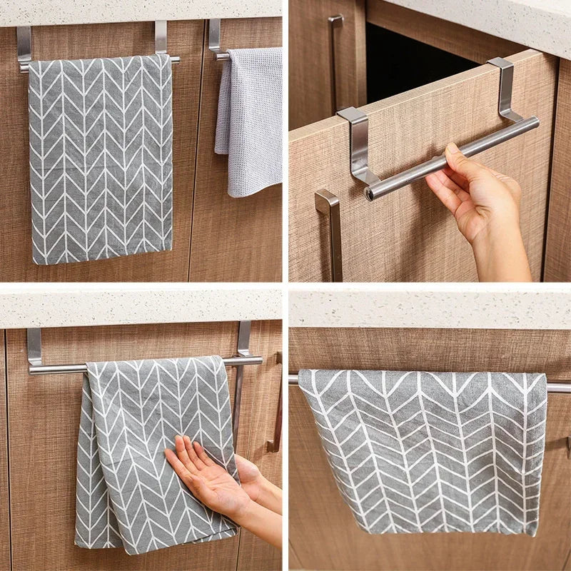 Stainless Steel Towel Rack Organizer - 3PCS Home Organizers for Bathroom &amp; Kitchen, Wall Mounted