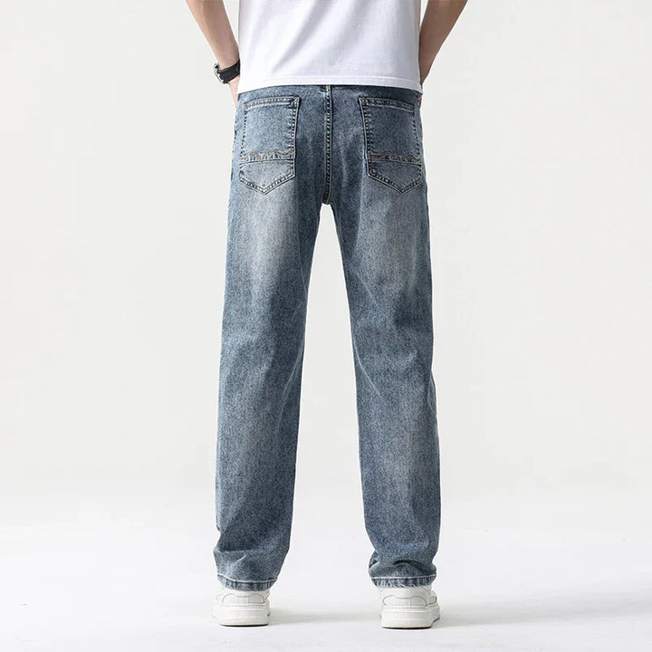 Oversized Men’s Wide Leg Jeans - Straight Lyocell, Casual