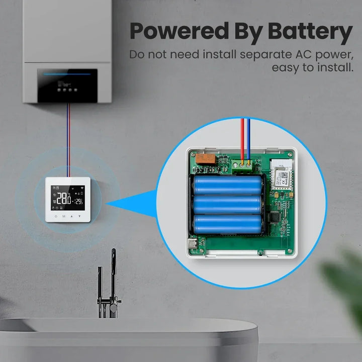 Smart Thermostat Fall 2025 - WiFi ZigBee Boiler Controller, Battery Powered, Alexa Google Home Compatible, Low Power