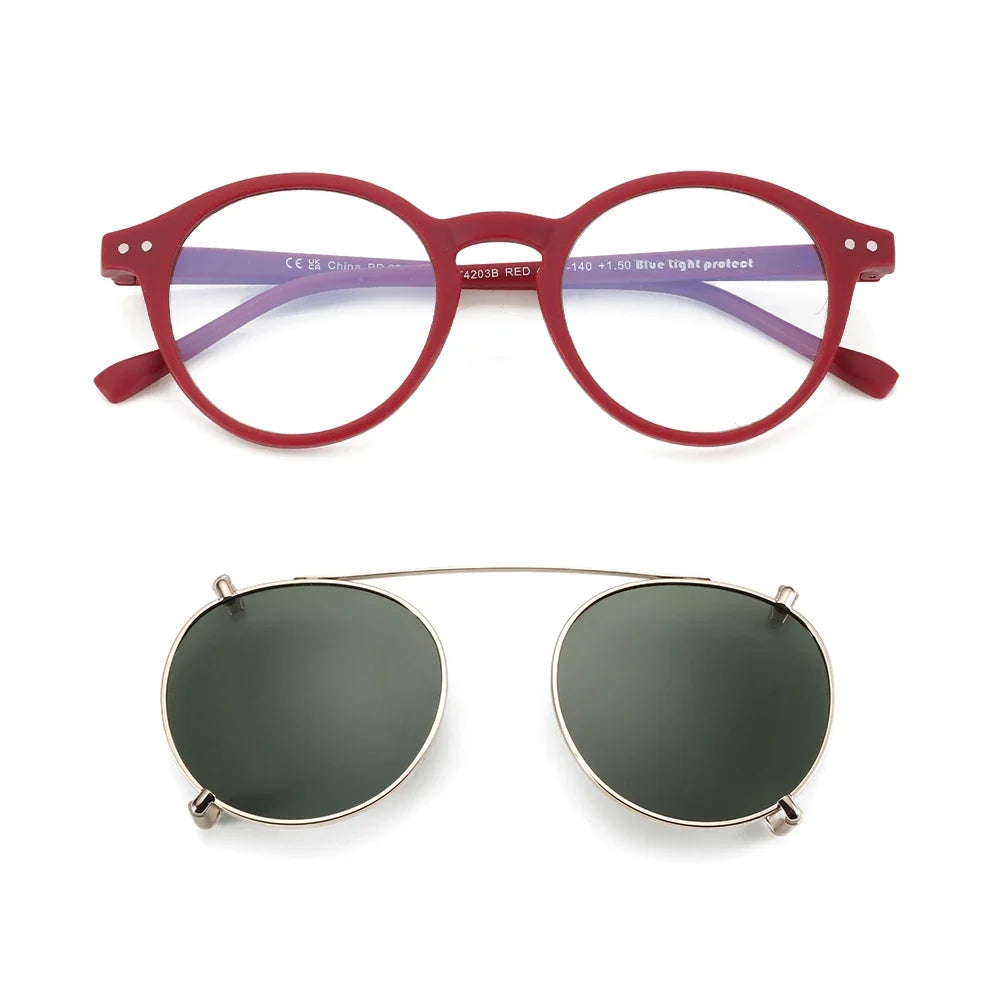 Clip On Sunglasses Retro Round Frames Anti Blue Light Polarizing Clip Ons Summer 2026