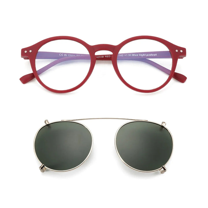 Clip On Sunglasses Retro Round Frames Anti Blue Light Polarizing Clip Ons Summer 2026