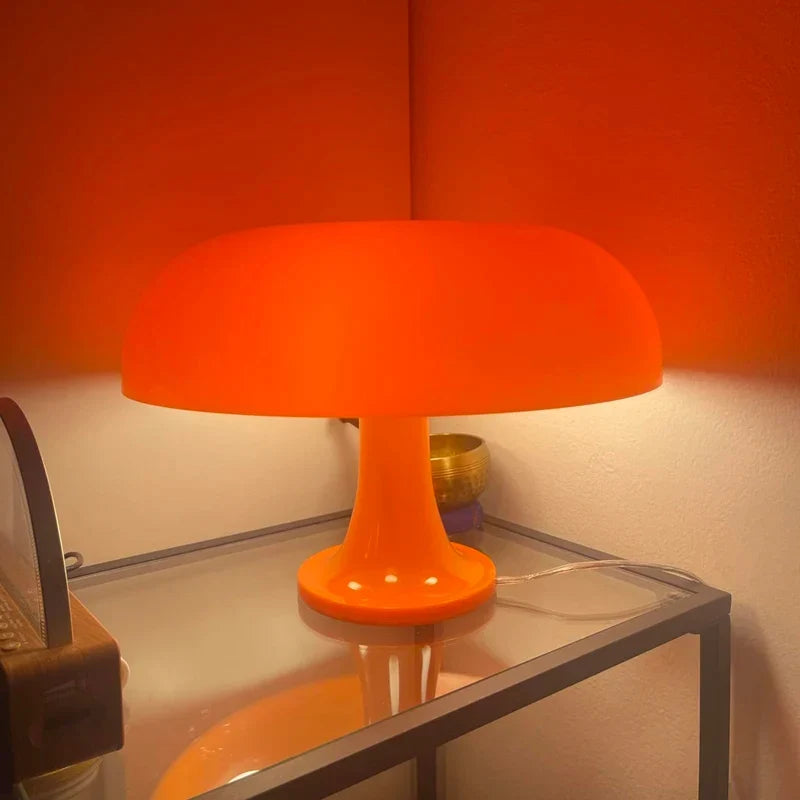 Japandi LED Mushroom Table Lamp Ivory Minimalist Bedside Lighting