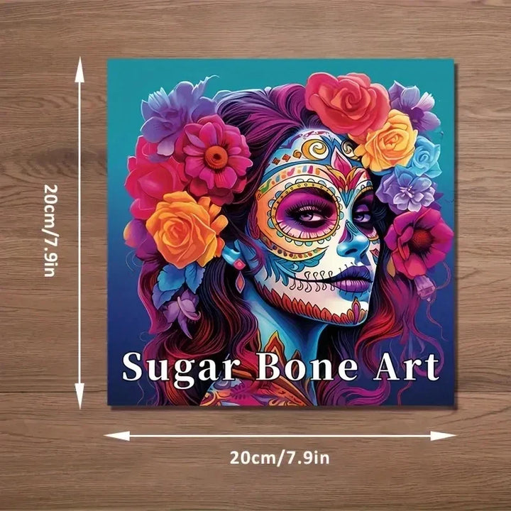 colouring Book Upgraded Thickened Paper Sugar Skull Art Halloween Trend Gift Idea 22 Pages