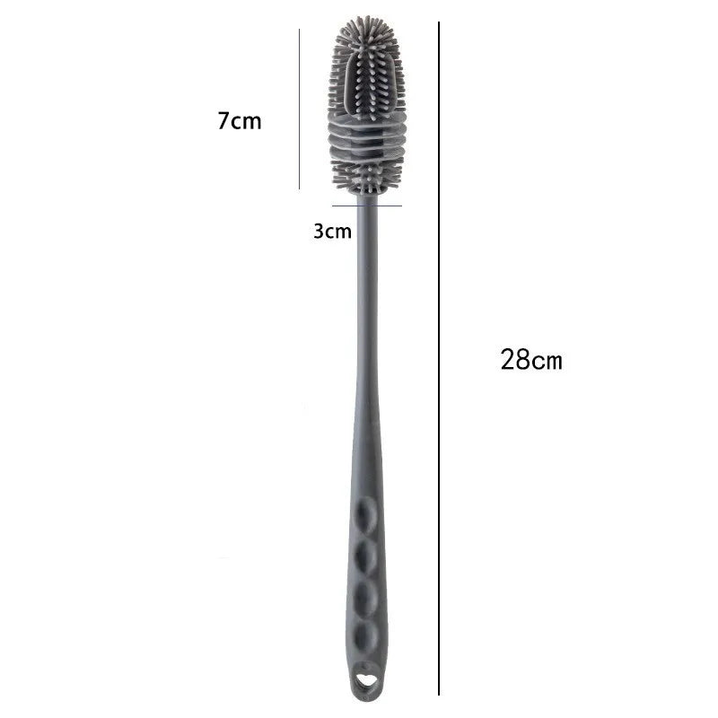 Long Handle Silicone Cleaning Brush - Household Stain Remover for Cups &amp; No Dead Corners