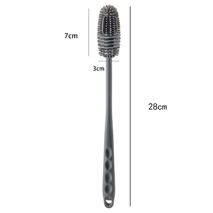 Long Handle Silicone Cleaning Brush - Household Stain Remover for Cups &amp; No Dead Corners