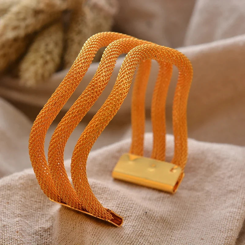 Gold Plated Bangles Luxury Arabic Wedding Bracelet