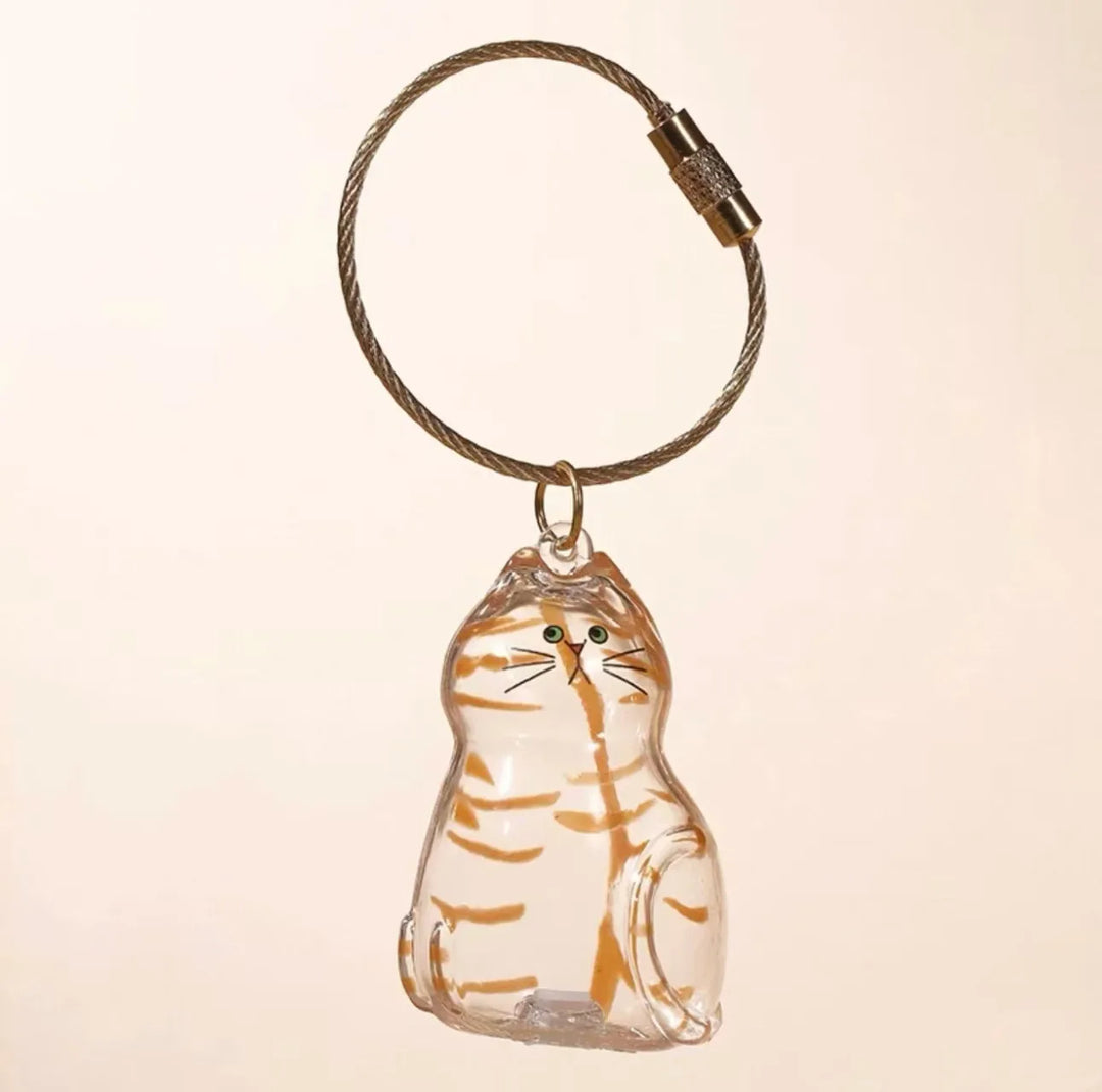 Dog Hair Keepsake Keychain Pendant Clear Resin Charm