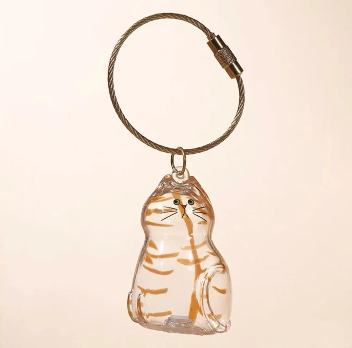 Dog Hair Keepsake Keychain Pendant Clear Resin Charm