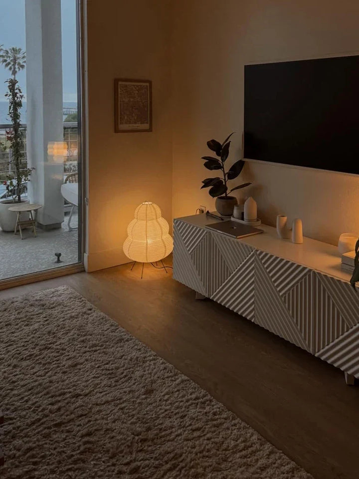 LED Rice Paper Lamp Tricolour Dimming Japanese Style