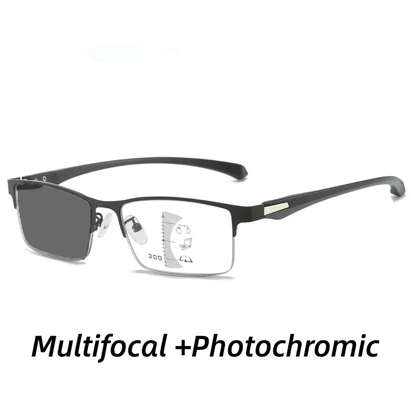 Reading Glasses Progressive Multifocal Photochromic Half Frame Fall 2026 Anti-Blue Light Far Sight Eyewear