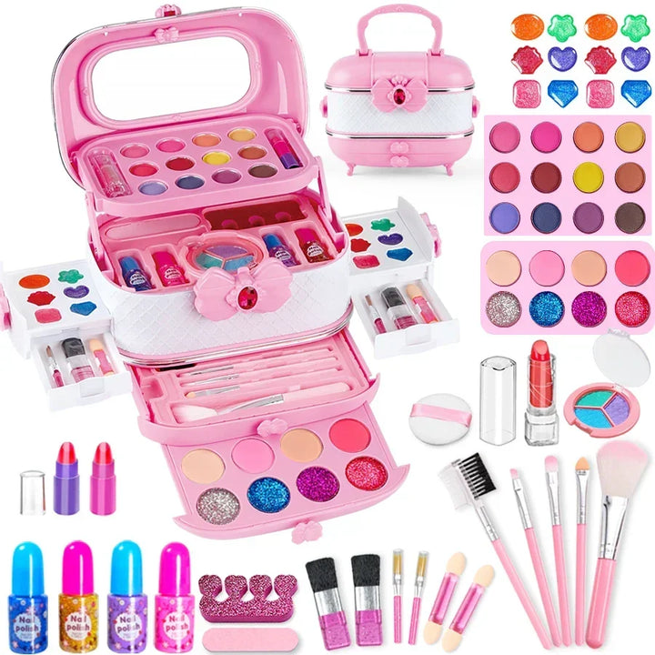 Kids Makeup Kit Toy Set Washable Pretend Play Makeup Back To School 2025 Gift Idea