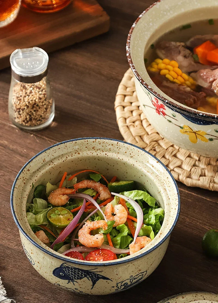 Instant Ramen Bowl With Lid Porcelain Large Capacity