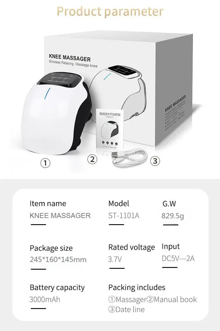 Smart Cordless Knee Massager with Vibration &amp; Heat – Joint Pain Relief Gift for Seniors 2026