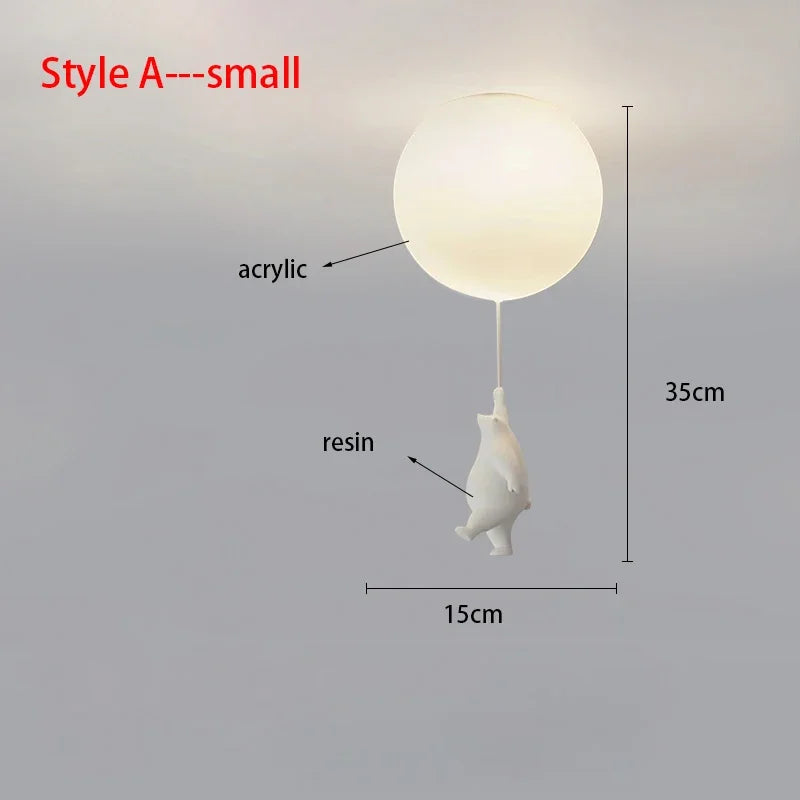 Ceiling Light Bear Cartoon Acrylic Spheres – Kids Room Chandelier, Nursery Decor, TikTok Viral 2026 Gift