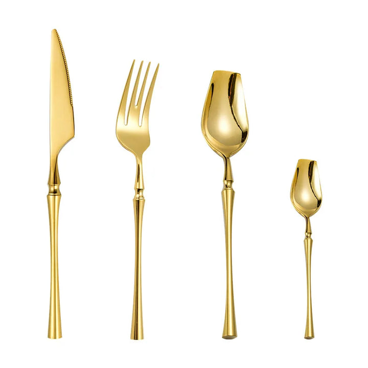 Stainless Steel 18/10  Cutlery Set - Glossy Silver Dinnerware, Matte 304 Tableware for Gifts