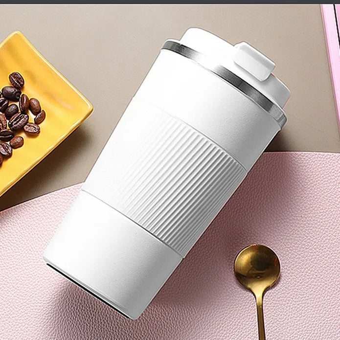 510ml Double Stainless Steel Coffee Thermos Mug - Leak-Proof Travel Flask, Non-Slip Insulated Water Bottle, BPA Free
