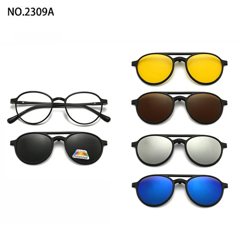 Magnetic Clip Sunglasses Interchangeable Lens Set 5 Lenses Polarized Prescription Ready Summer 2026 Gift