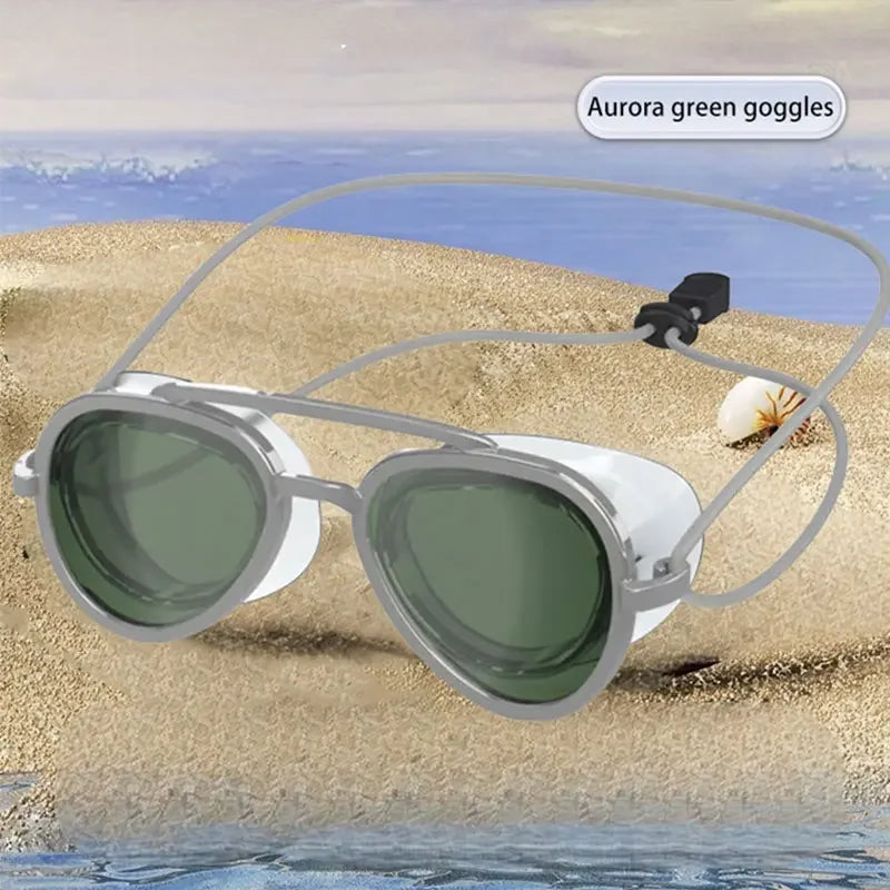 Wide Angle Anti-Fog Swimming Goggles – Full View Retro Frame Unisex Pool Swim Eyewear 2026