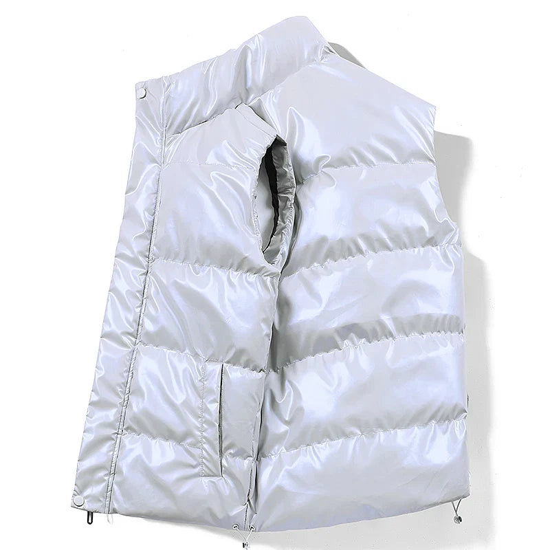 Warm Polished Men’s Down Vest - Quilted Duck Down, Winter